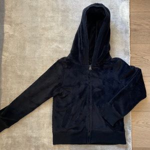 Gap Kids Black Sherpa Zippered Hoodie Jacket